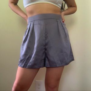 ‼️SOLD‼️ Blueish grey silky satin flowy shorts